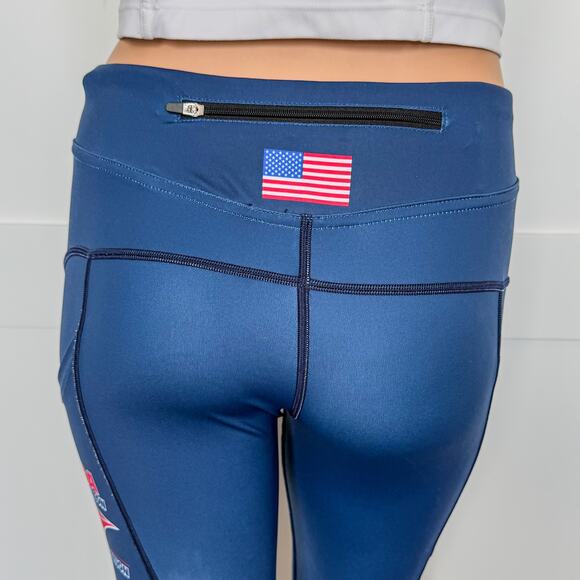 Varlo, USA Triathalon Foundation Leggings, Women’s Size Small w/ Back Zip Pocket - Picture 6 of 9